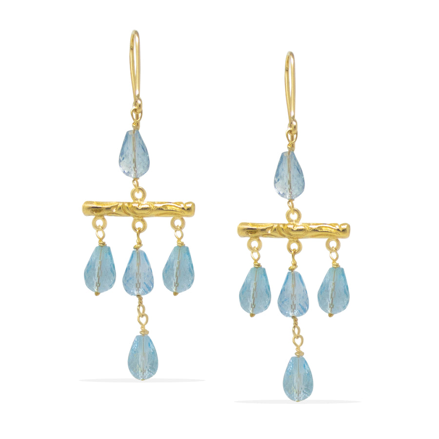 Sky Blue Topaz Drop Earrings (L22-E235)