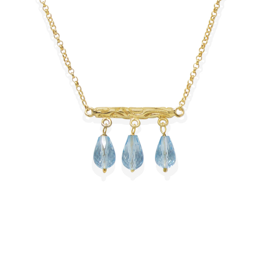 Sky Blue Topaz Drop Necklace (L22-N275)