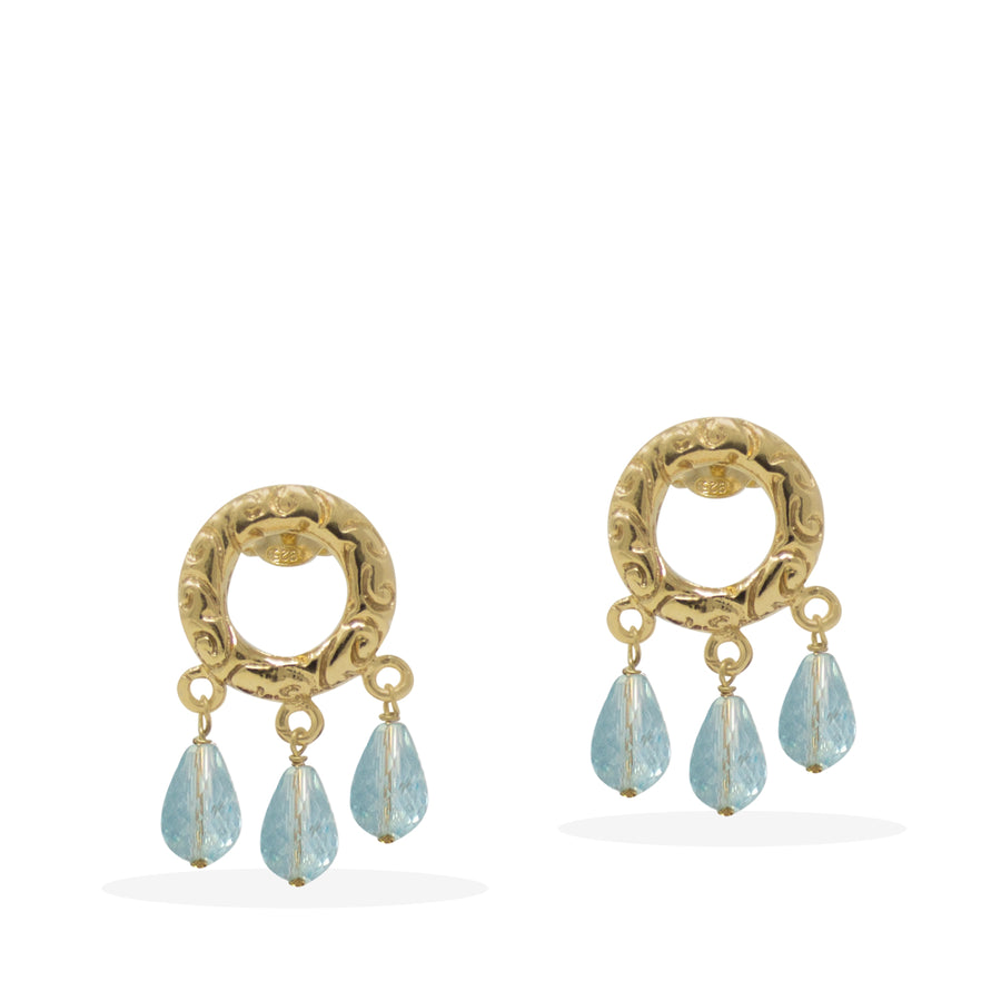 Blue Topaz Drop Earrings (L22-E224)