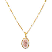 Rose Cameo Pink Necklace (CJN-F-161)