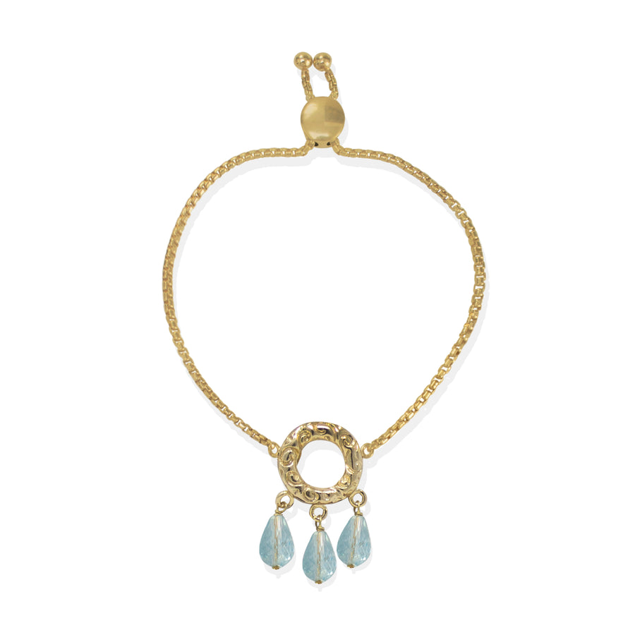 Blue Topaz Drop Bracelet (L22-B260)