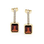 Luccichio Sparkling Garnet Stud Earrings (L21-E232)